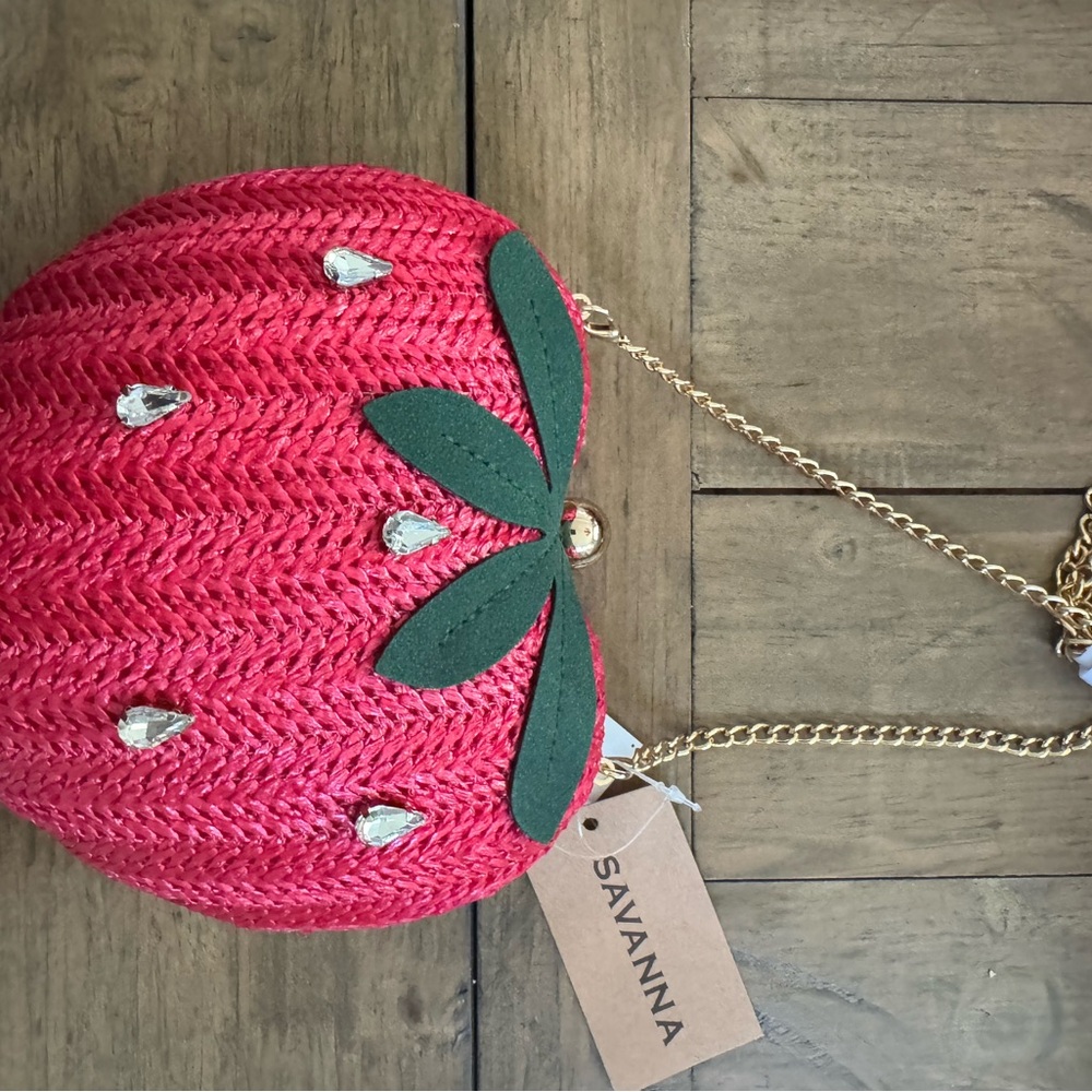 Savannah Strawberry-Shaped Pink Bag